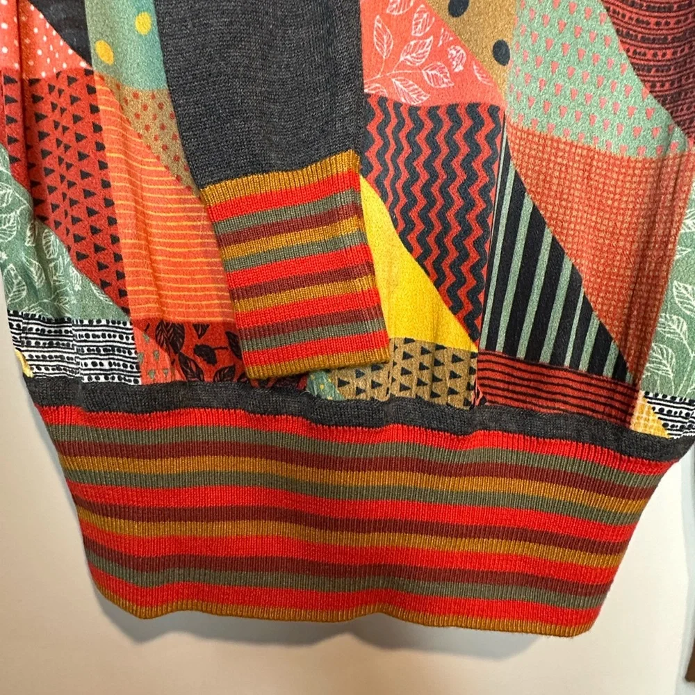 BL^NK London Patchwork Statement Top Anthropologie Style Lightweight Size Small - Picture 4 of 7